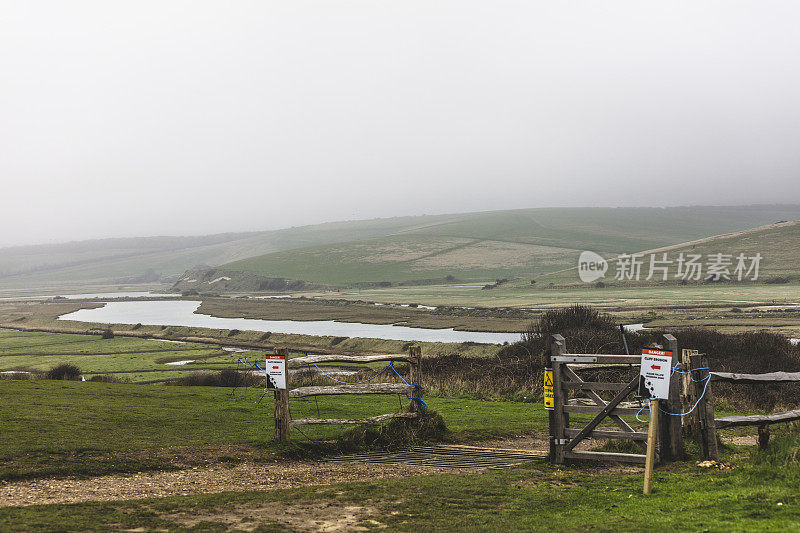 英国东苏塞克斯，Cuckmere Haven，七姐妹国家公园